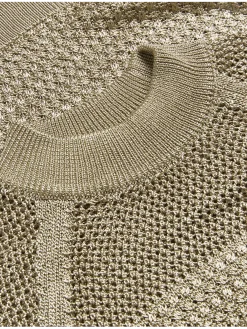 Metallic Knitted Short Sleeve Top
