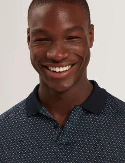 Micro Geo Jacquard Long Sleeve Polo