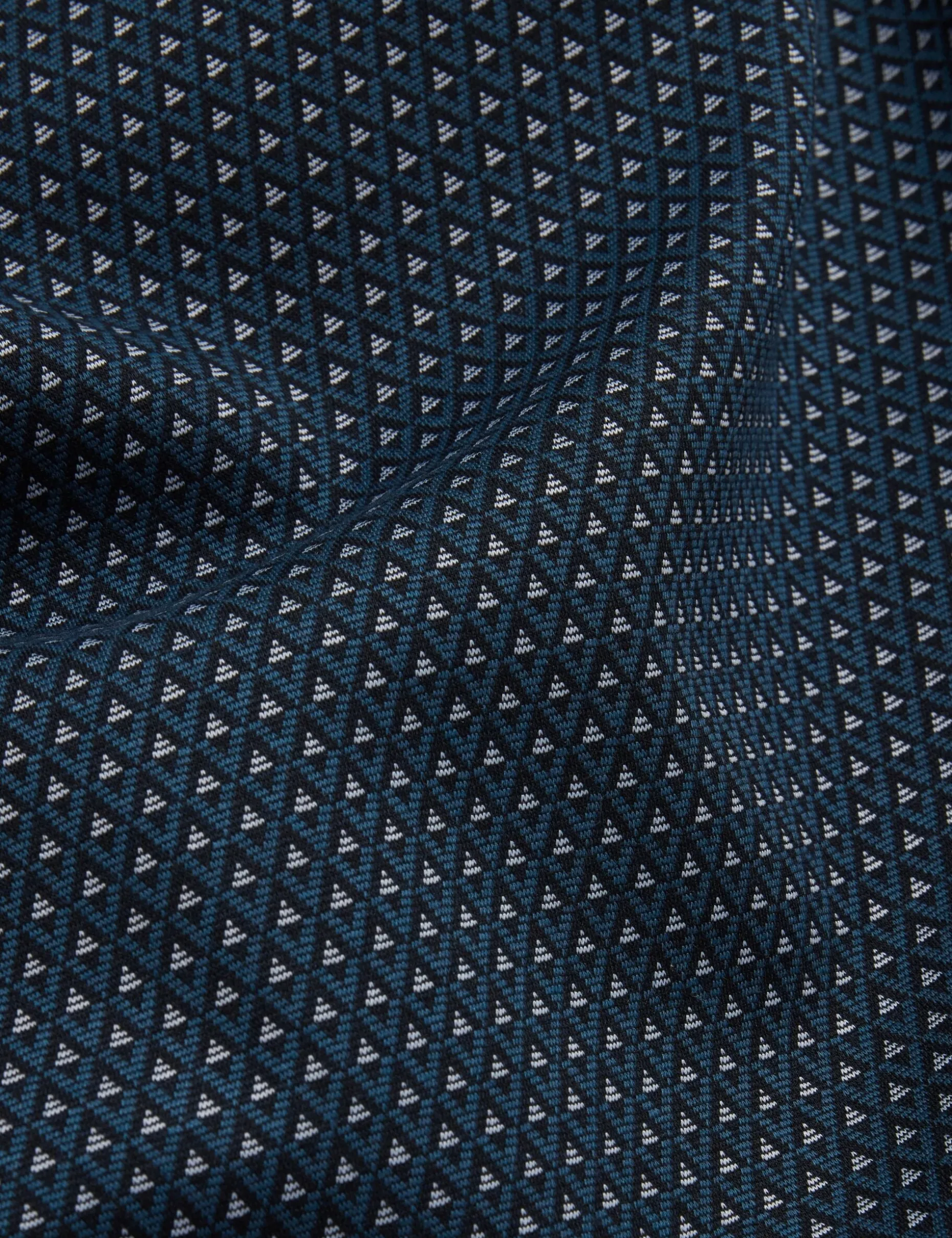 Micro Geo Jacquard Long Sleeve Polo