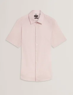 Micro Geo Print Slim Short Sleeve Shirt