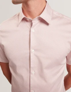 Micro Geo Print Slim Short Sleeve Shirt