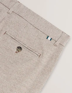 Micro Houndstooth Slim Fit Pants