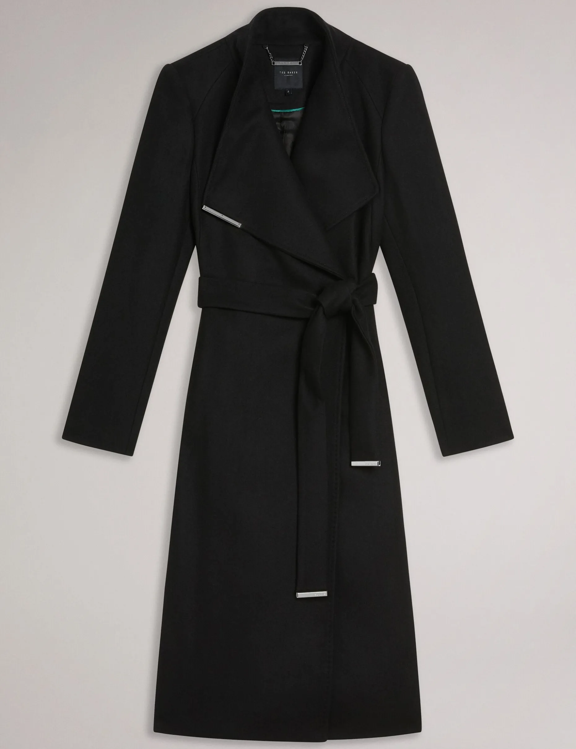 Midi Length Belted Wool Wrap Coat