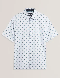 Mini Floral Print Short Sleeve Shirt
