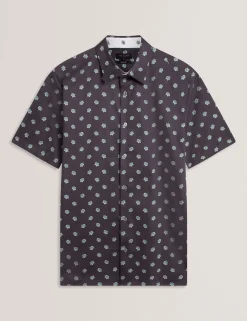 Mini Floral Print Short Sleeve Shirt