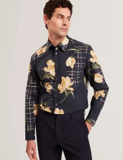Mixed Floral Print Long Sleeve Shirt