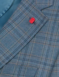 Mixed Plaid Wool Tailored Blazer