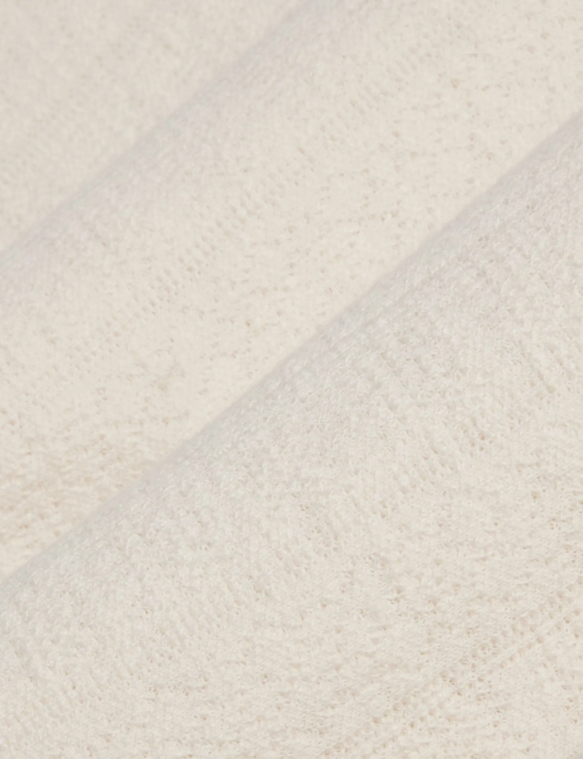 Mixed Texture Cotton Linen Knit Polo