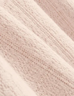 Mixed Texture Cotton Linen Knit Polo