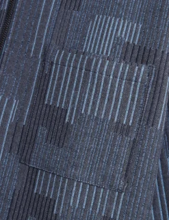 Mixed Weave Stripe Zip-Through Overshirt