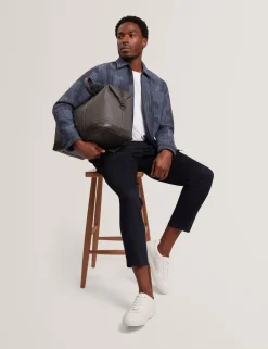 Mixed Weave Stripe Zip-Through Overshirt