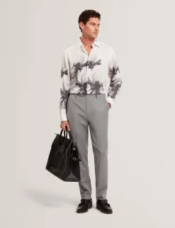 Monochrome Floral Long Sleeve Shirt