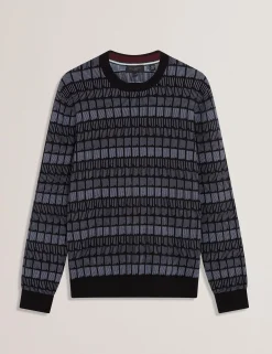 Ombre Jacquard Crew Neck Jumper