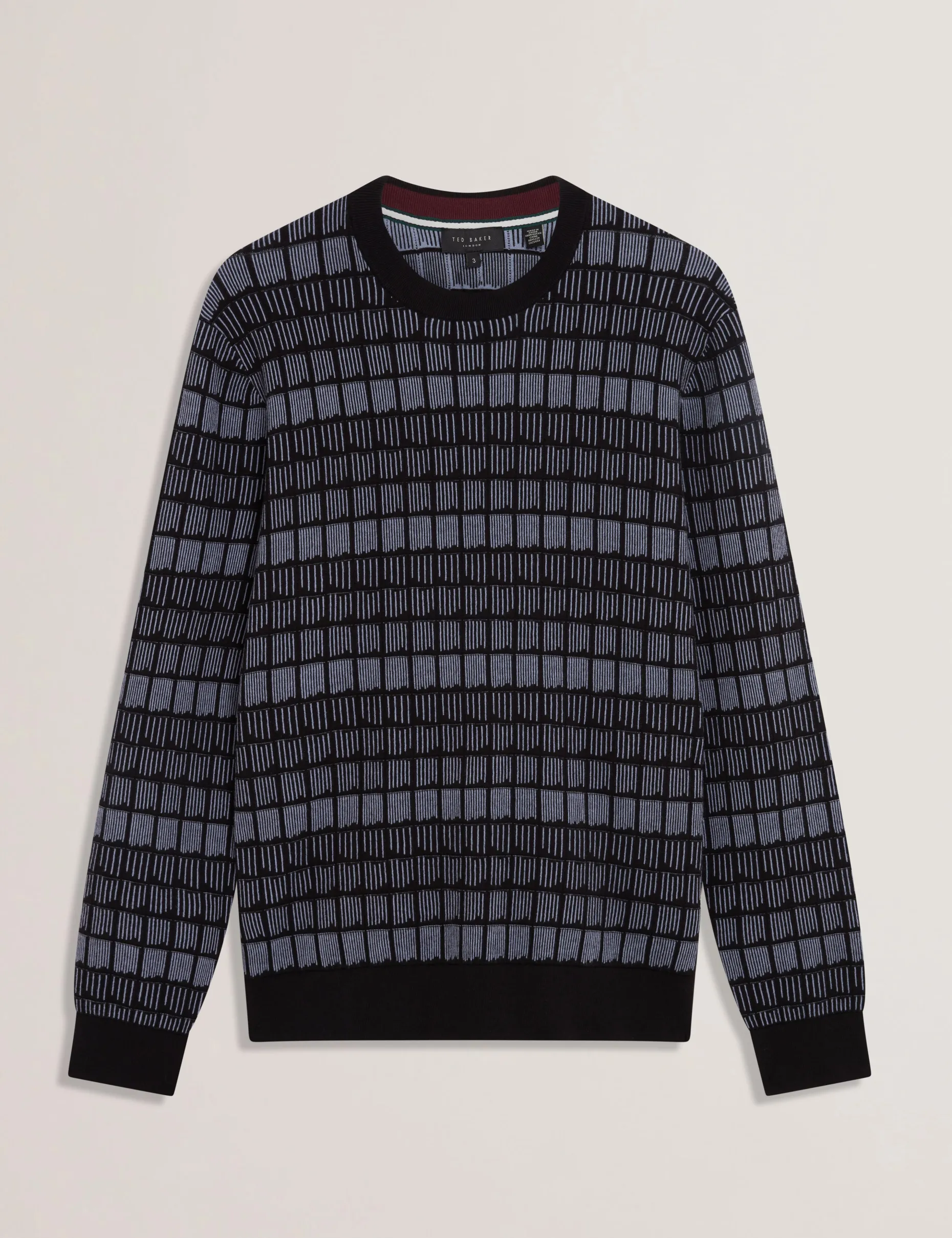 Ombre Jacquard Crew Neck Jumper