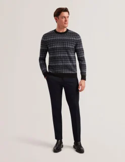 Ombre Jacquard Crew Neck Jumper