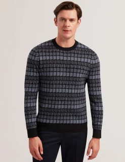 Ombre Jacquard Crew Neck Jumper