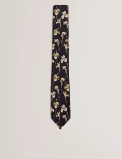 Orchid Floral Print Silk Tie