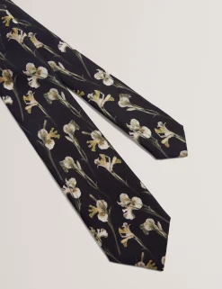Orchid Floral Print Silk Tie