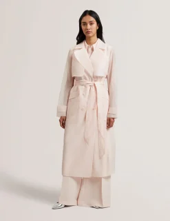 Organza Trench Coat with Storm Flaps