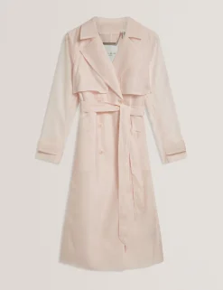 Organza Trench Coat with Storm Flaps