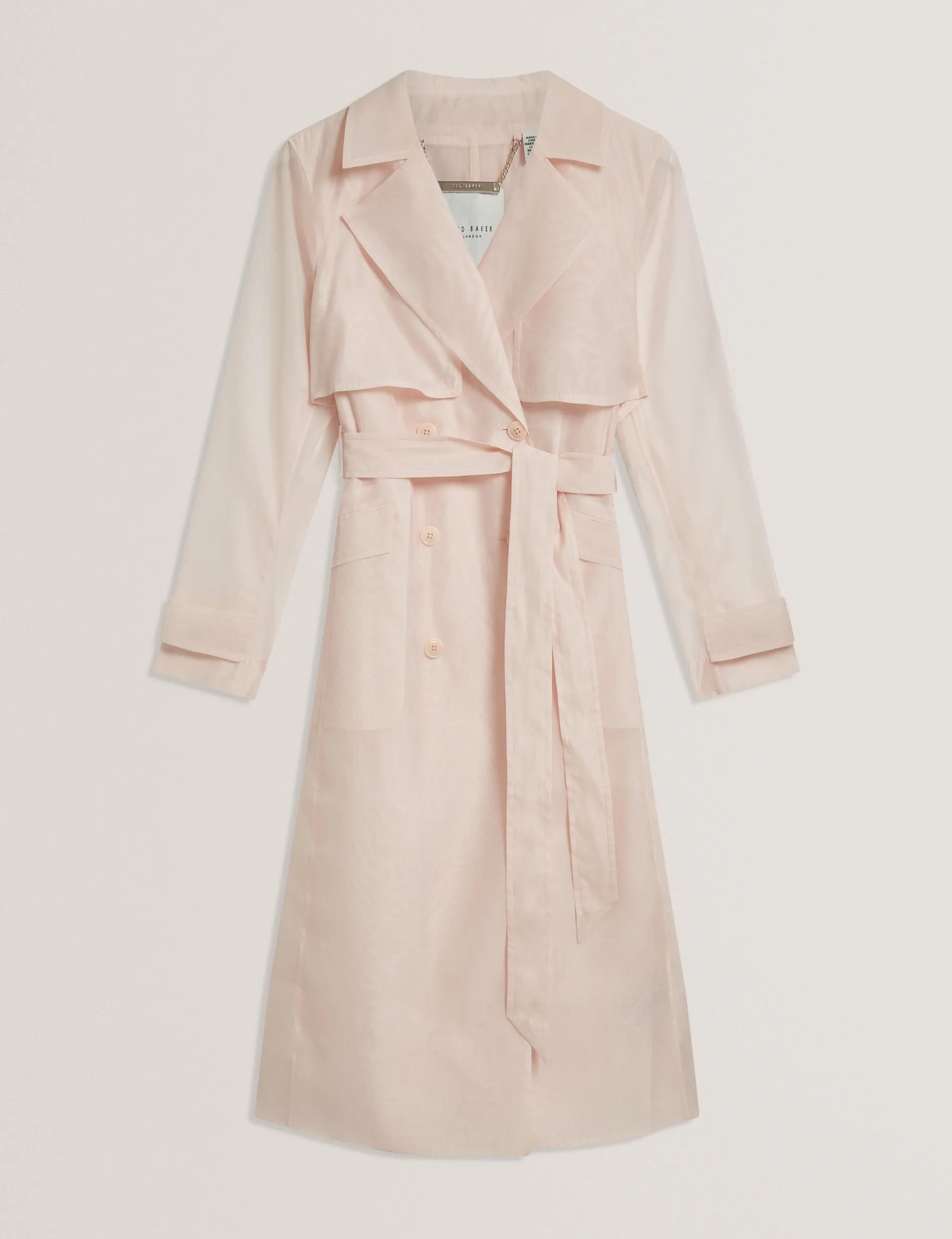 Organza Trench Coat with Storm Flaps