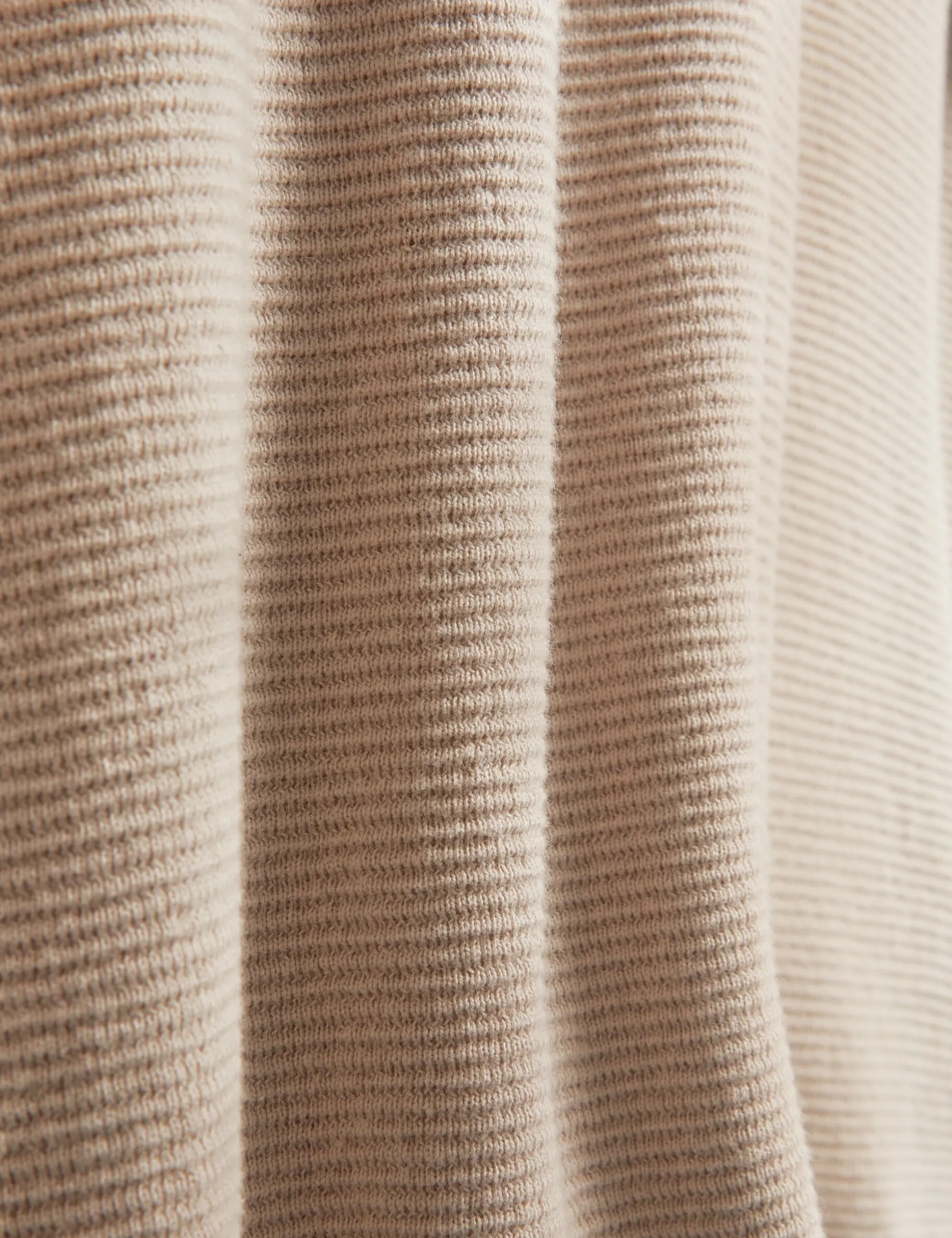 Ottoman Ribbed Knit Zip Neck Polo