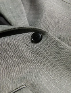 Oversized Herringbone Single Breasted Blazer