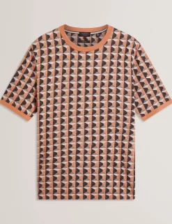 Painted Geo Print Pure Cotton T-Shirt
