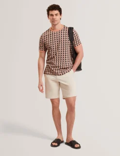 Painted Geo Print Pure Cotton T-Shirt