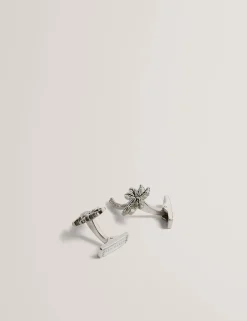 Palm Tree Cufflink Lapel Pin Set