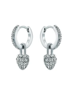 Pave Crystal Padlock Huggie Earrings