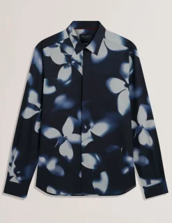 Photographic Floral Print Long Sleeve Shirt