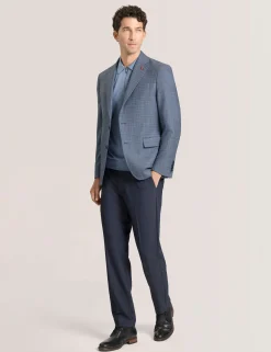 Plaid Woven Texture Tailored Blazer