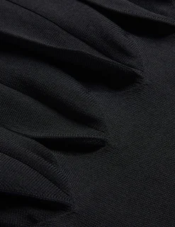 Pleated Hem Bodycon Knit Mini Dress