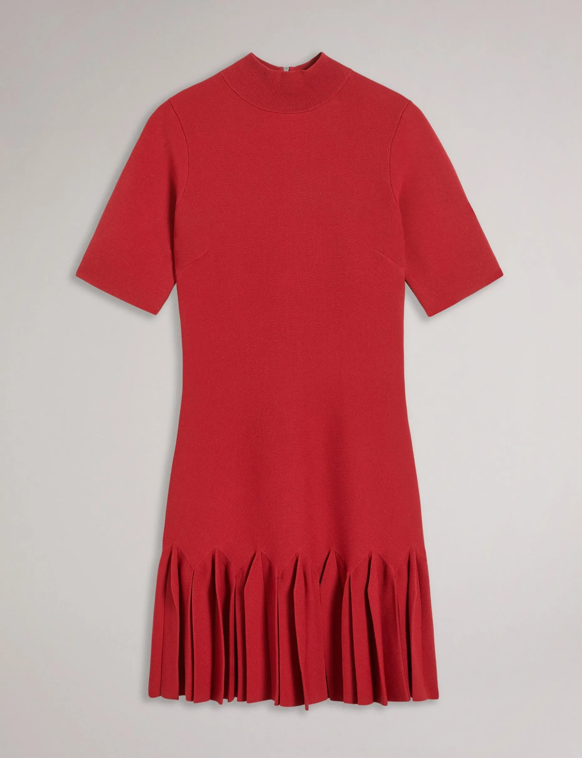 Pleated Hem Bodycon Knit Mini Dress