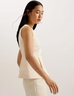 Pleated Peplum Top