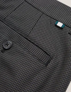 Puppytooth Check Slim Fit Pants