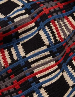 Pure Cotton Patchwork Knit Zip Jacket