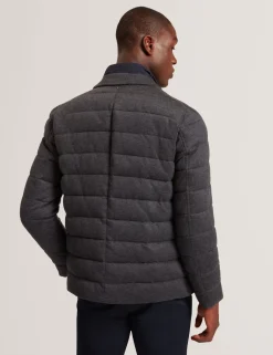 Quilted Blazer With High Neck Liner