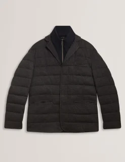 Quilted Blazer With High Neck Liner