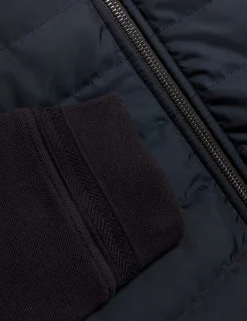 Quilted Front Zip-Through Knit Jacket