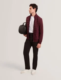 Quilted Front Zip-Through Knit Jacket