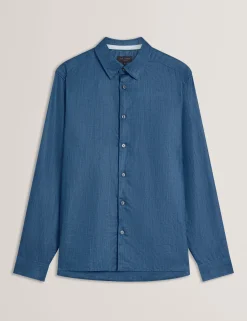 Regular Fit Cotton Linen Long Sleeve Shirt