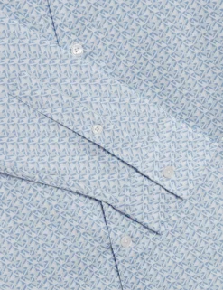 Regular Fit Geometric Pure Cotton Shirt