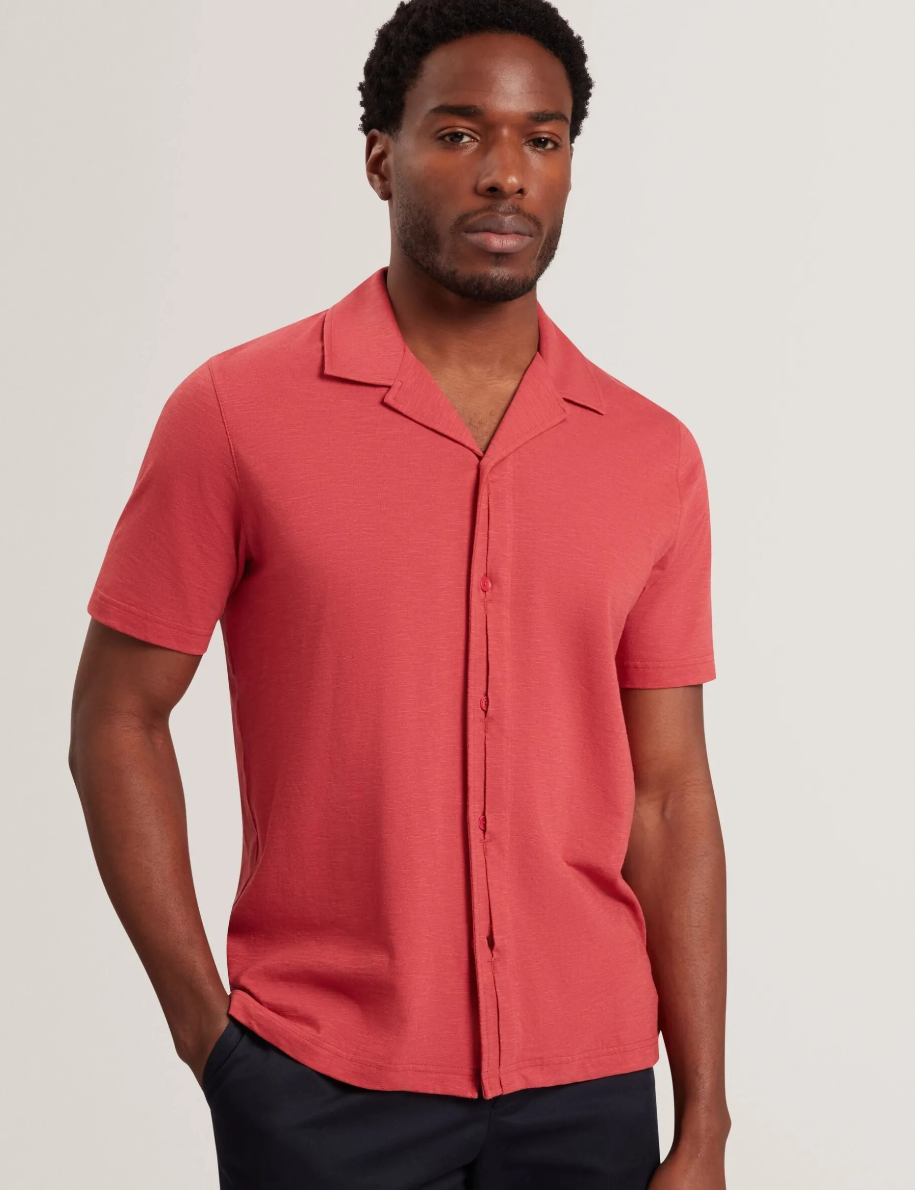 Relaxed Cotton Linen Button-Through Shirt
