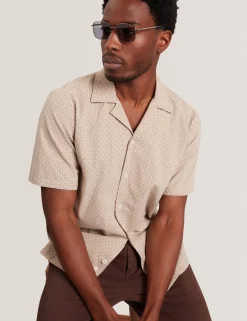 Relaxed Geo Stitch Short Sleeve Shirt