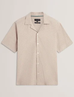 Relaxed Geo Stitch Short Sleeve Shirt