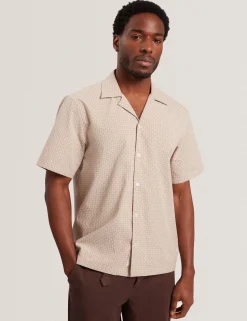Relaxed Geo Stitch Short Sleeve Shirt