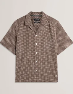 Relaxed Geo Stitch Short Sleeve Shirt