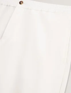 Relaxed Linen Blend Elasticated Trousers